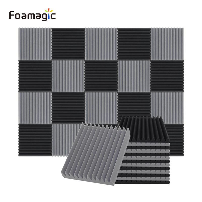 Studio Acoustic Foam Panels, 24pcs set Soundproof Wall Top Sound Absorbing Insulation High-density Noise Canceling Foam Panels, Christmas Gift