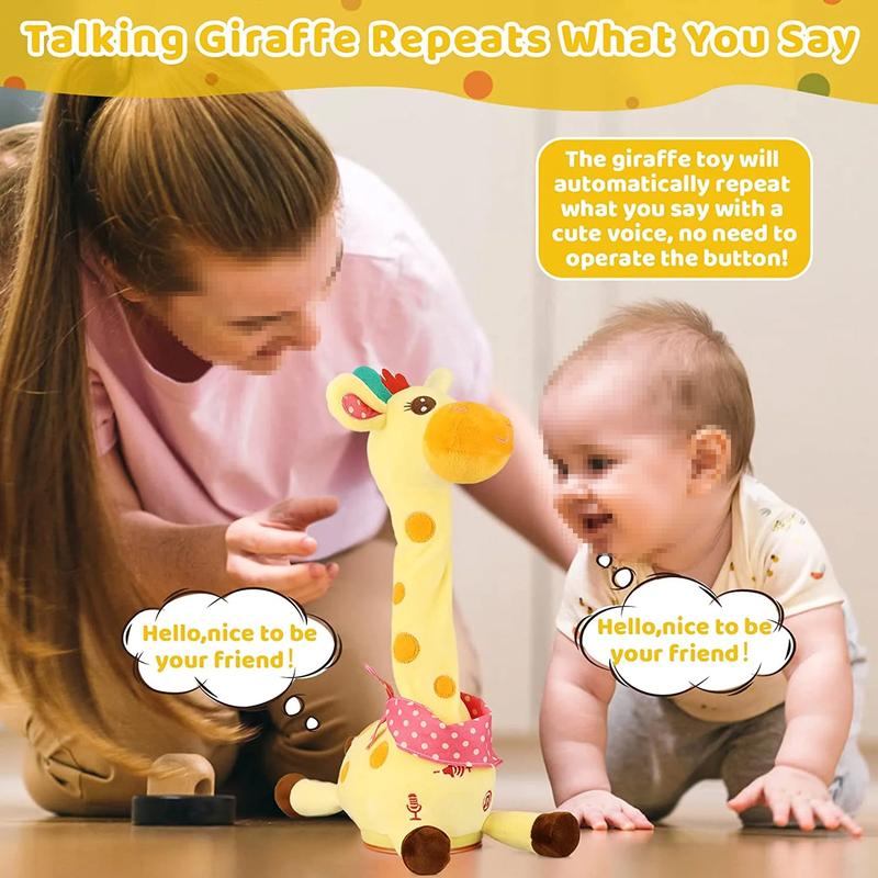 Singing Dancing Plush Toys, Mimicking Talking & Recording Toys, Soft Glowing Stuffed Toy Gift for Girls Boys