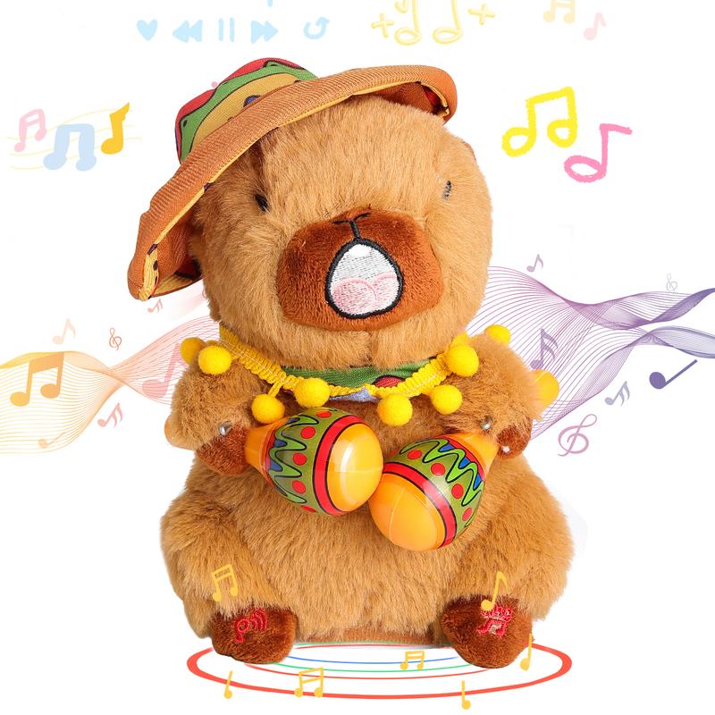 EMOIN Capybara Dancing Talking Mimicking Toys for people with 10 English Songs Singing Musical Toy Tummy Time Toy Mimic Repeats What You Say