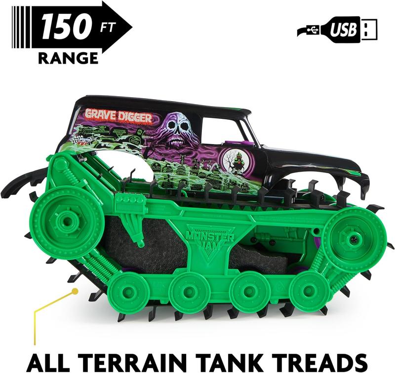 YKTK1 Official Grave Digger Trax All-Terrain Remote Control Outdoor Vehicle, 1:15 Scale, Kids Toys for Boys and Girls Ages 4-6+