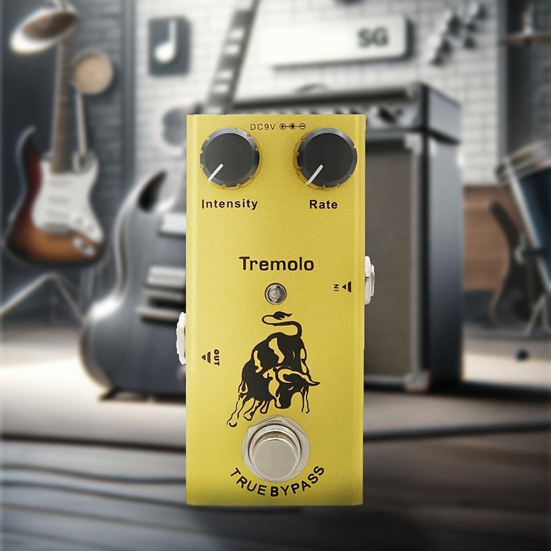 Guitar Tremolo Effect Pedal, Portable Guitar Tremolo Mini Pedal with DC 9V USB Power Cable, Music Accessories for Guitar & Bass