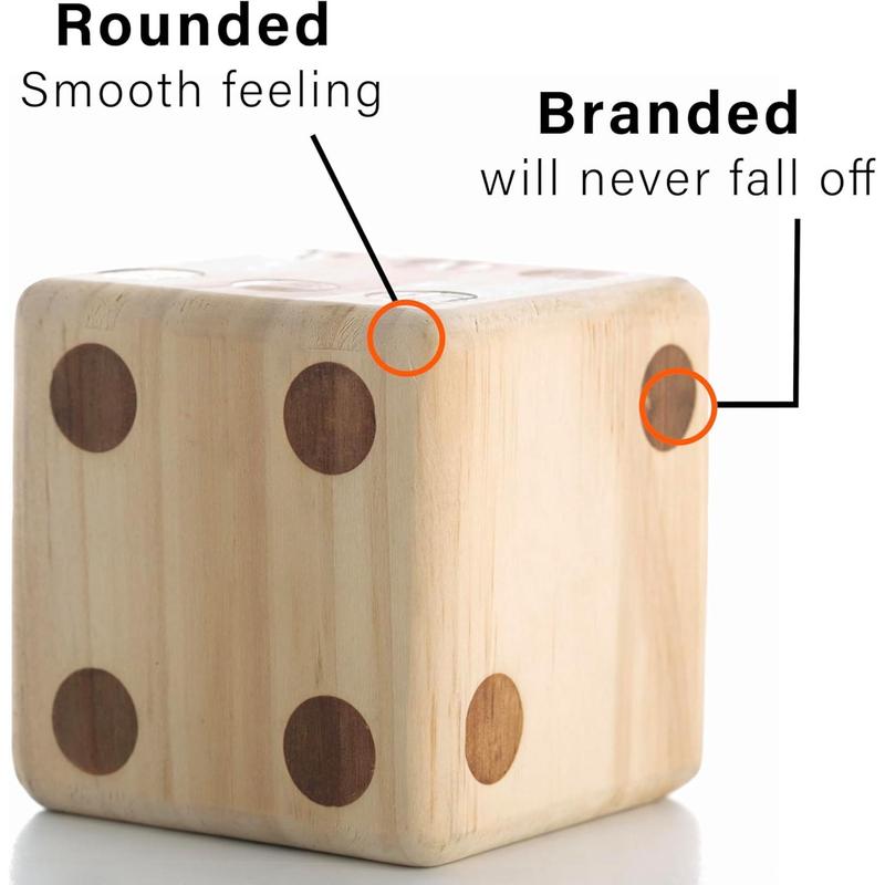 Giant Wooden Yard Dice, Outdoor Games Set of 6 with Two Games Party Lawn Games