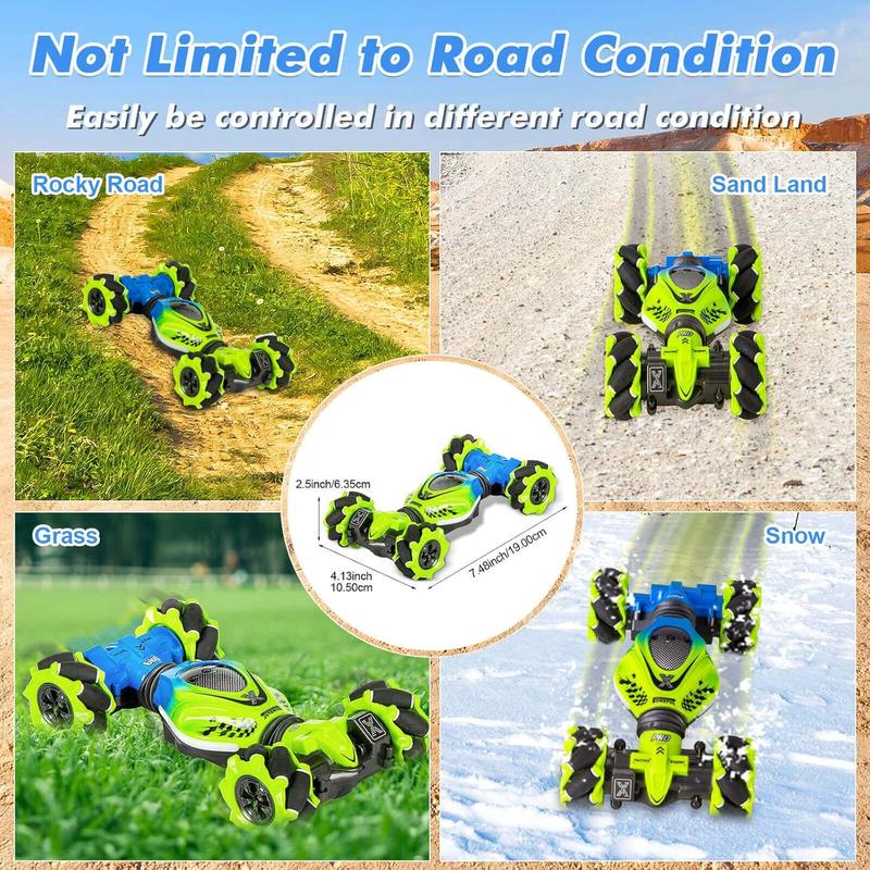 Gesture Sensing RC Stunt Car - 4WD Offroad Twist Car with 360° Rotation, Lights & Music, Perfect Birthday Gift for Kids 6-12