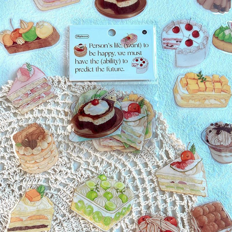 Afternoon Tea Themed Sticker, 20pcs set DIY Decorative Sticker for Scrapbooking & Journal Making