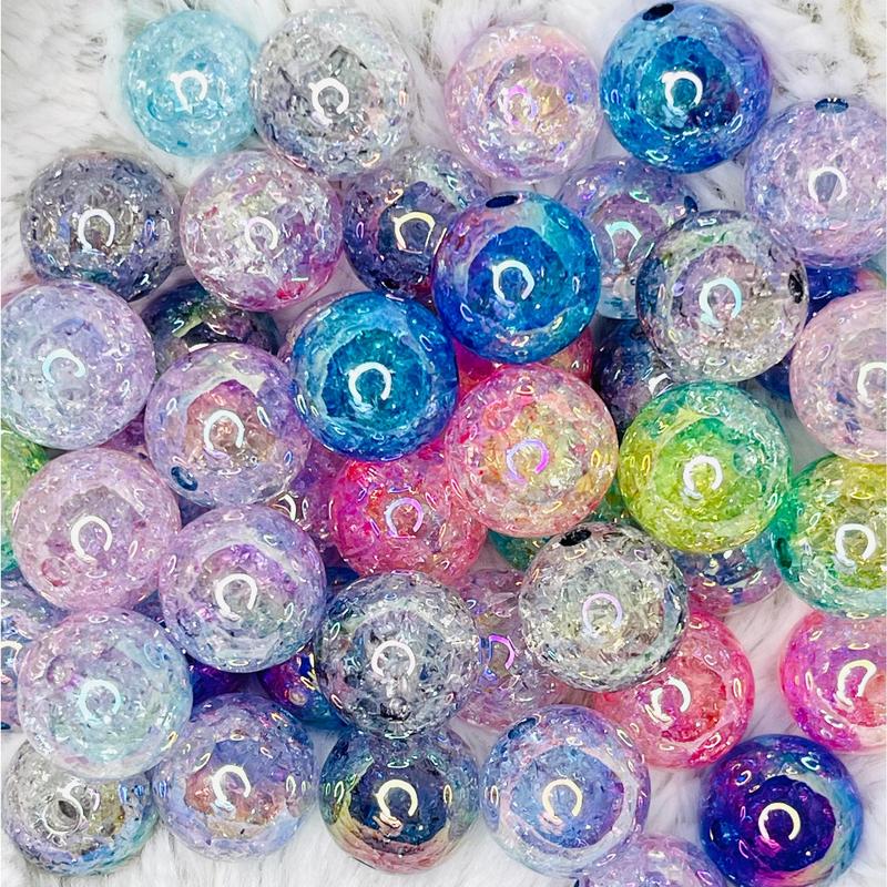 Crystal Ball Acrylic Beads | Crackle Beads | Fancy Beads | Bead Mix | DIY Craft beads jewelry