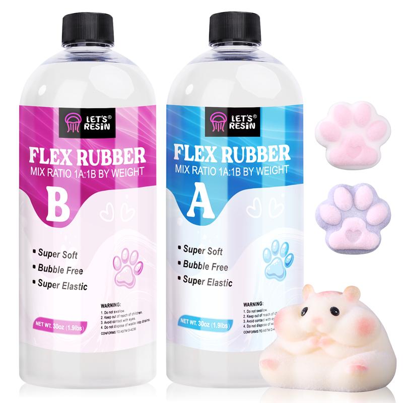 Liquid Silicone Squishy Maker Gel, Super Soft Silicone Rubber Making Kits 1:1 AB Ratio Mix for Taba Squishy, Molding Cat's Paw, DIY Decompression Gift - LET'S RESIN