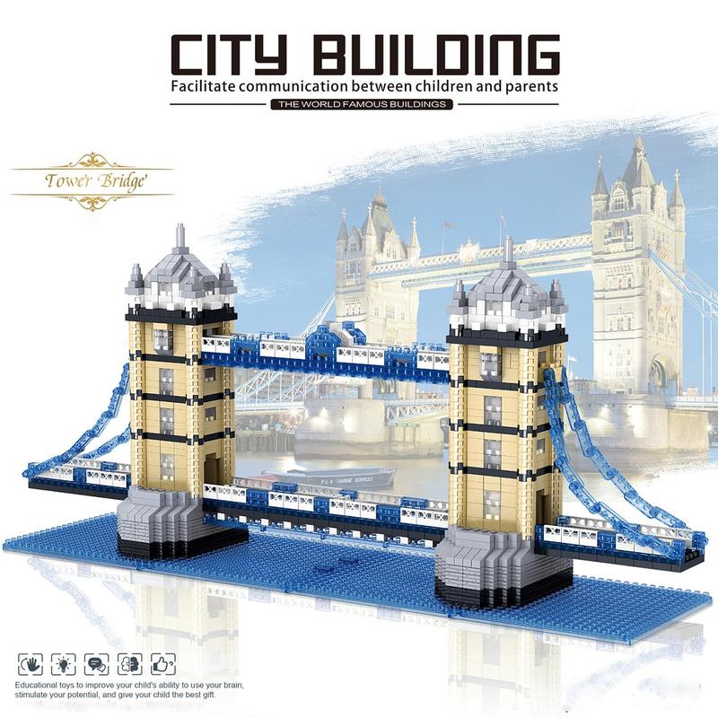 London Tower Bridge Building Blocks Toy (1410pcs set), 3D Assembled Puzzle Toy, Model Ornament, Home Decoration, Birthday Gift