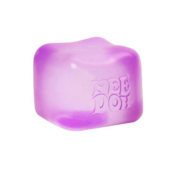 Schylling NeeDoh Nice Cube - Sensory Fidget Toy for Your Mellow and Chill - Square Shape with Groovy Goo Filling in Assorted Colors Blue Pink Purple