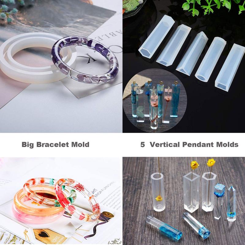 229Pcs Silicone Resin Molds - DIY Jewelry Making Molds Kit,Jewelry Making Tool,DIY Craft Supplies,Epoxy Resin Molds