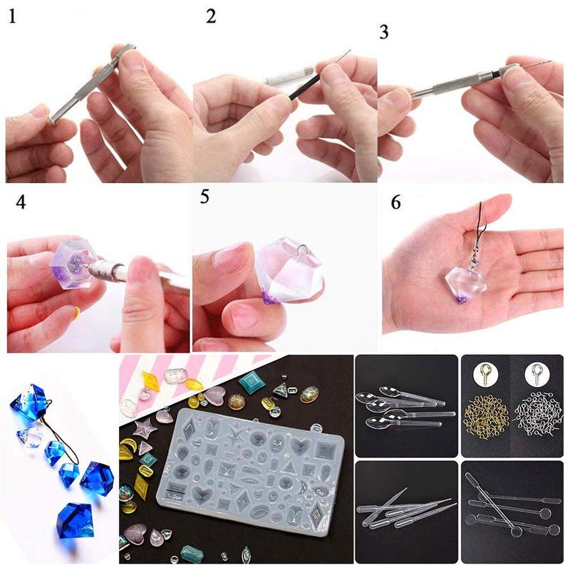 229Pcs Silicone Resin Molds - DIY Jewelry Making Molds Kit,Jewelry Making Tool,DIY Craft Supplies,Epoxy Resin Molds