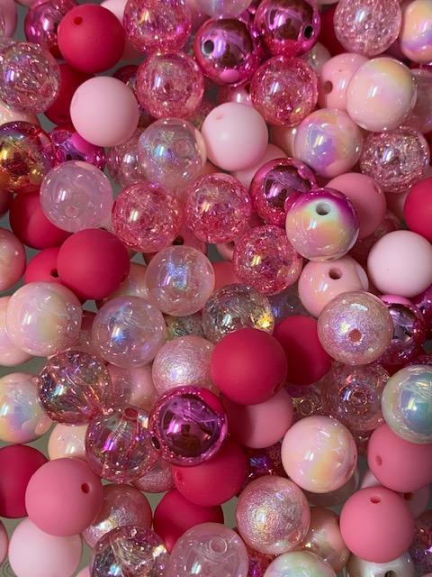 Color Mix 20 Pack acrylic Beads for Pen and Key Chain Making - 16mm