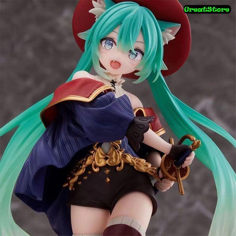 Hatsune Miku Wonderland Figure - Puss in Boots Figure Girl 18 cm, Perfect for Display and Collectors