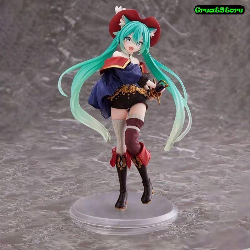 Hatsune Miku Wonderland Figure - Puss in Boots Figure Girl 18 cm, Perfect for Display and Collectors