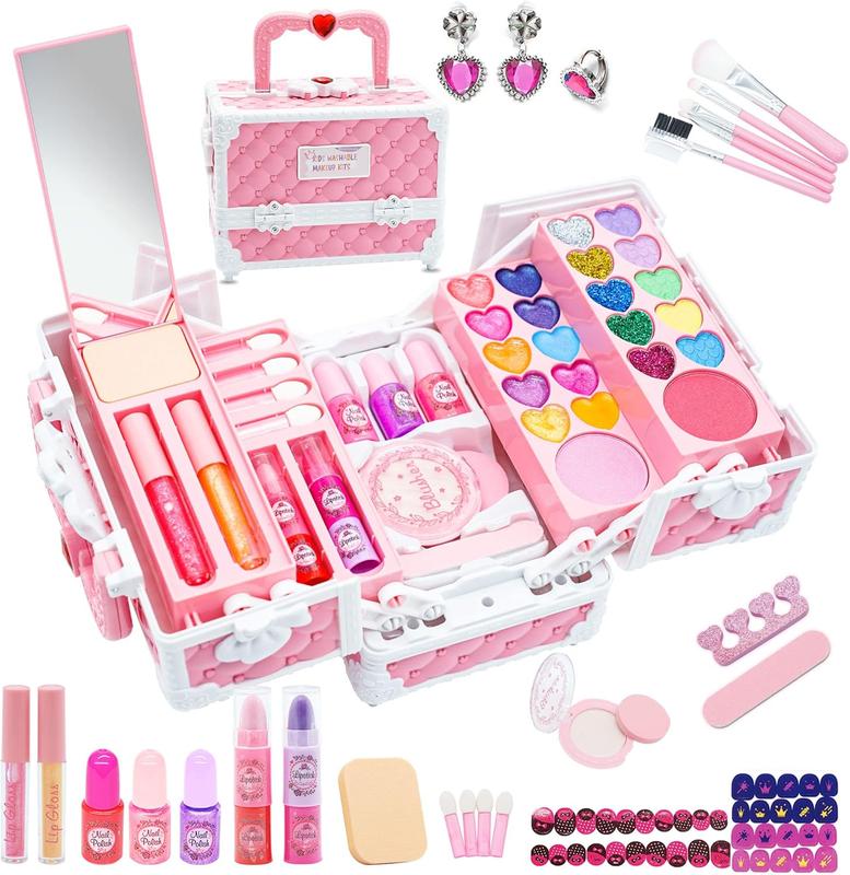 Kids Makeup Kit Girls Toys -  Little Girls Make up Set Safe & Non Toxic Makeup for Toddlers Children Princess, Christmas Birthday Gifts