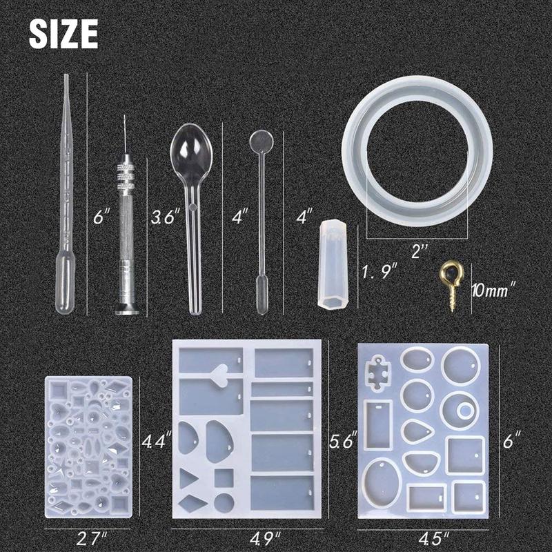 229Pcs Silicone Resin Molds - DIY Jewelry Making Molds Kit,Jewelry Making Tool,DIY Craft Supplies,Epoxy Resin Molds