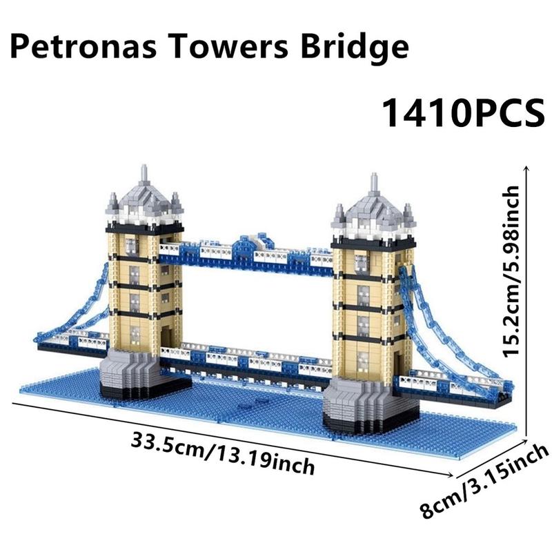 London Tower Bridge Building Blocks Toy (1410pcs set), 3D Assembled Puzzle Toy, Model Ornament, Home Decoration, Birthday Gift