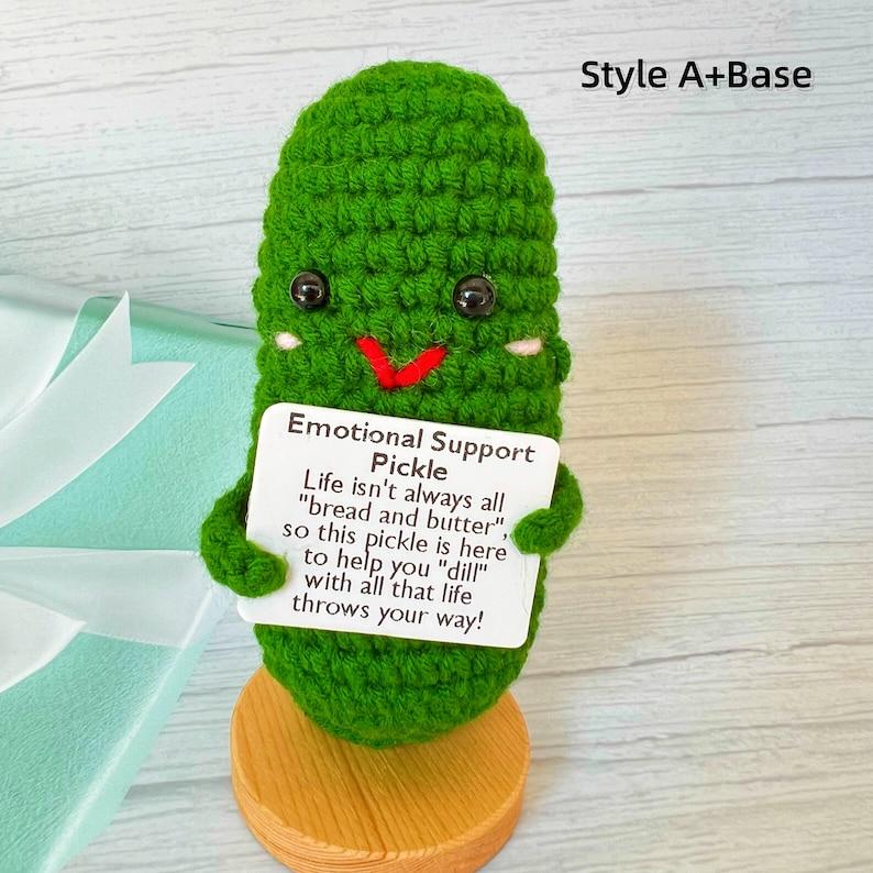 Emotional Support Pickle,Positive Pickle,Big Fan Pickle,Handmade Crochet Pickles,Crochet Pickle,Desk Decor,Christmas Gift