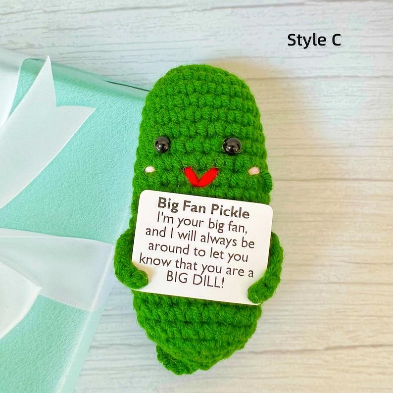 Emotional Support Pickle,Positive Pickle,Big Fan Pickle,Handmade Crochet Pickles,Crochet Pickle,Desk Decor,Christmas Gift