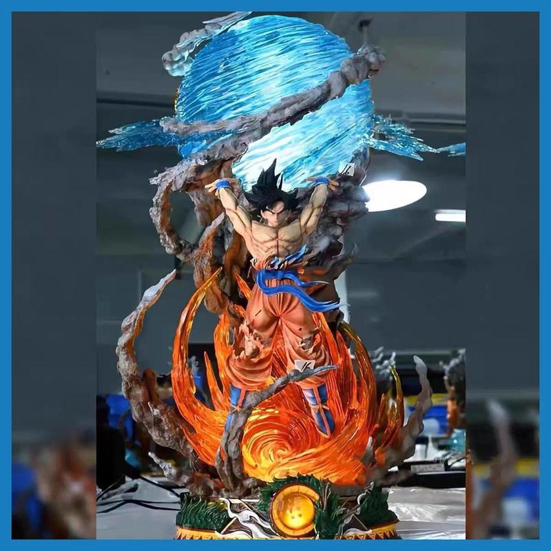 25cm Dragon Ball Figures Spirit Bomb Sou Goku Anime Figures Super Saiya Pvc Statue Doll Action Figure Model Collection Toys Gift