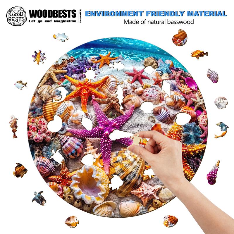 Starfish Wooden Jigsaw Puzzle - Educational Toy for Kids and Adults