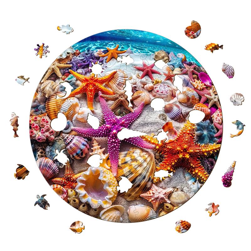 Starfish Wooden Jigsaw Puzzle - Educational Toy for Kids and Adults