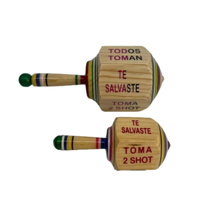 Wooden Multicolored Pirinola - Toma Shot Drinking Game