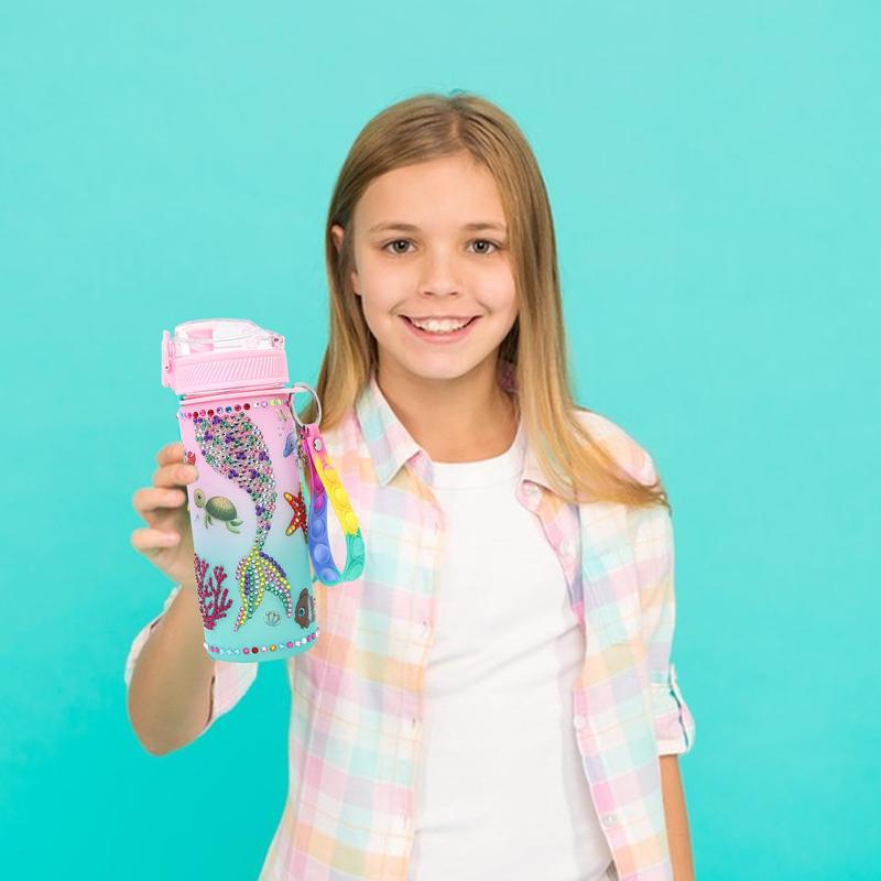 Gifts for Girls 4-12, Decorate Your Own Water Bottle Kits for Girls, Mermaid Diamond Crafts Painting Toys, Kids Water Bottle for School, Christmas and Birthday Gifts Toys for Girls