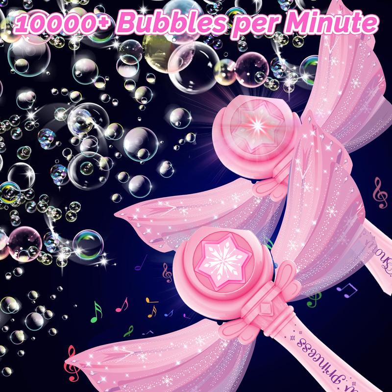 2 Packs of Princess Bubble Machine Blower Toys ,Kids's Bubble Machine with Light and Music is Suitable for Outdoor Use and Brings Joy to Children,Gifts for Boys and Girls Aged 3-8