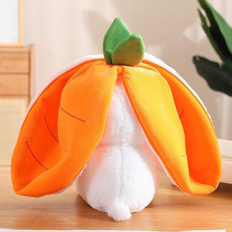 Rabbit Plush Stuffed Animal Strawberry Carrot Bunny Plushie Toy for Girls Thanksgiving Christmas Gift for Kids