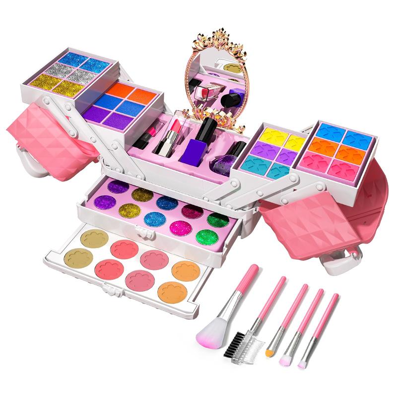 Makeup Kit - 52 PCs pretend makeup, toys washable make up, non toxic cosmetic for little, princess birthday gift