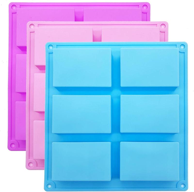 Silicone Soap Molds,6 Cavities Rectangle Silicone Molds for Homemade Craft