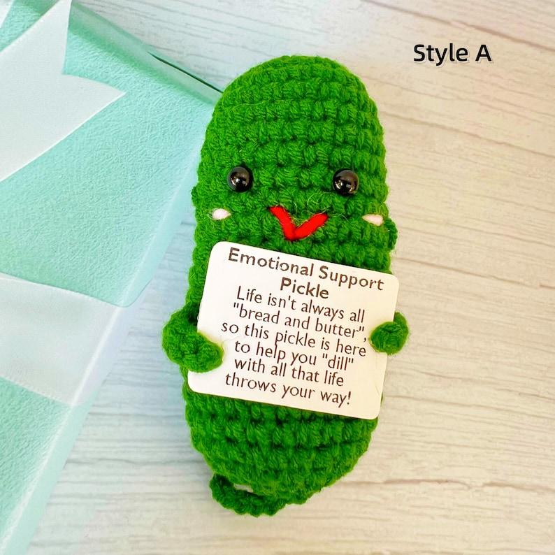 Emotional Support Pickle,Positive Pickle,Big Fan Pickle,Handmade Crochet Pickles,Crochet Pickle,Desk Decor,Christmas Gift