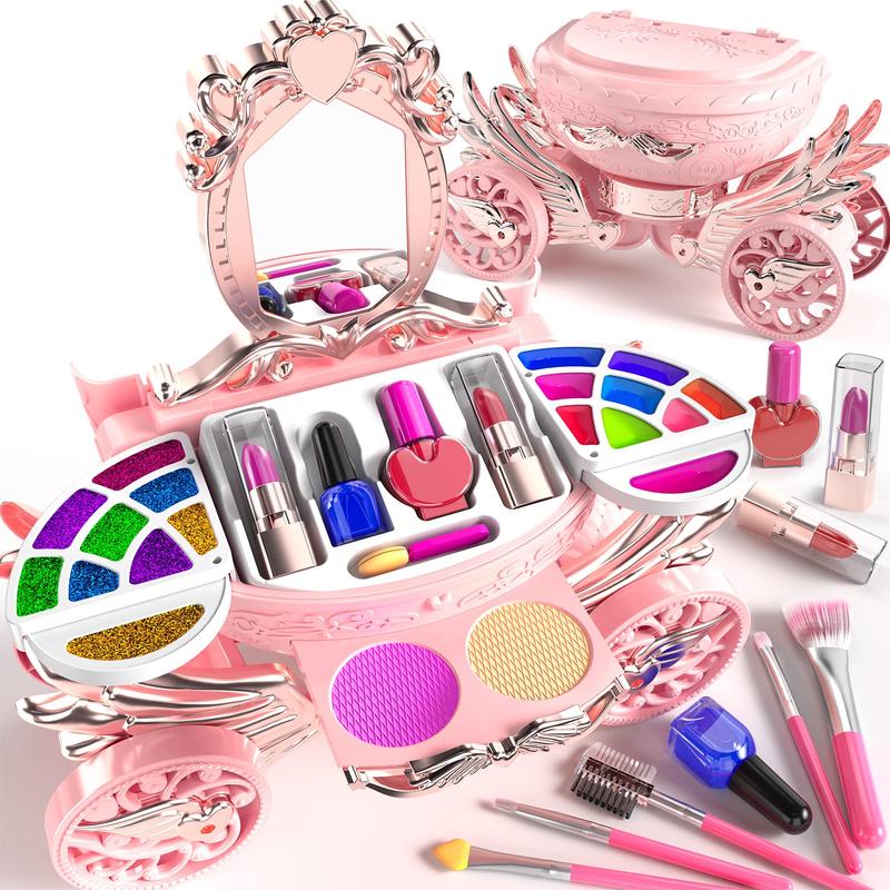 Makeup Kit - 52 PCs pretend makeup, toys washable make up, non toxic cosmetic for little, princess birthday gift