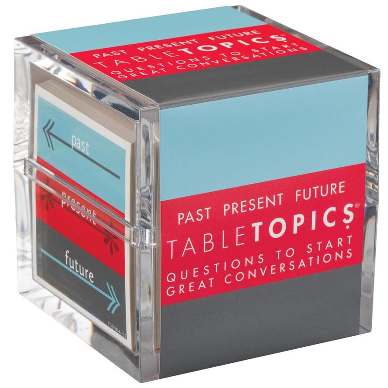 TableTopics Past Present Future - 135 Thought Provoking Conversation Cards, Spark New Thoughts