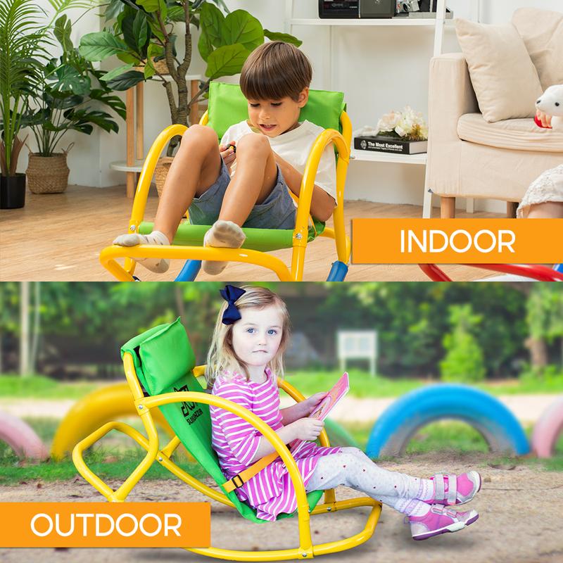 PLATPORTS Saucer Chair Seesaw - Teeter Totter for Outdoor Play - Toddler Chaise Lounge Reading Chair - Playground Equipment