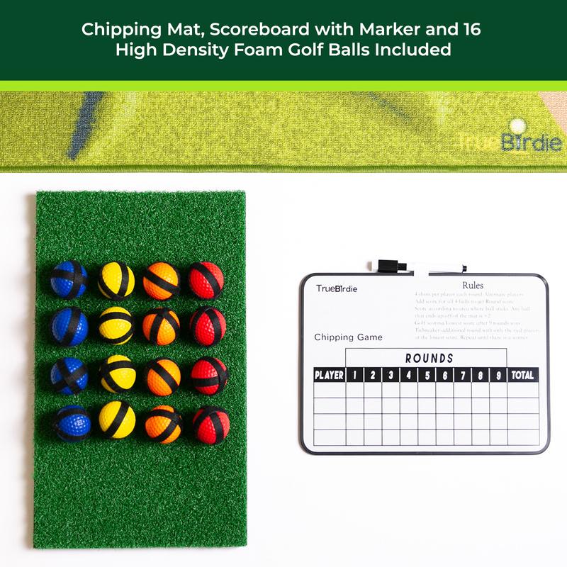 TrueBirdie Chip Battle - Golf Chipping Game with Velcro Balls, Chipping Mat and Scoreboard Included!