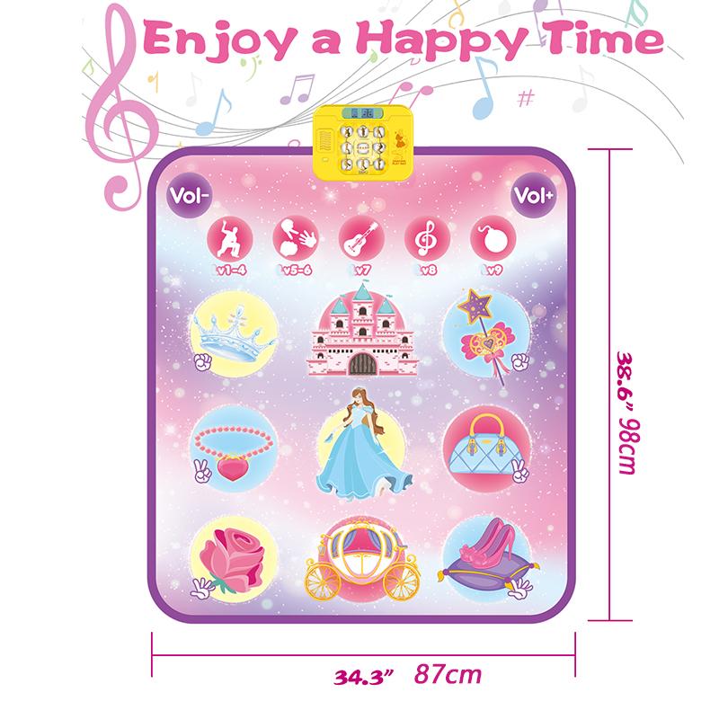 Dance Mixer Rhythm Step Dance mat - Children's Dance Games Toys Gift Girls Boys - Dance mat with LED lights, adjustable volume, built-in music