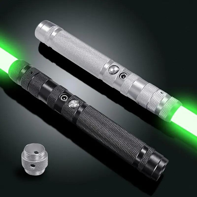 2 in 1 Light Up Saber, RGB 15 Colors LED Dual Laser Swords with 3 Modes Sound, Toy Sword for Kids, Cosplay, Party, Outdoor Play