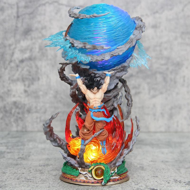 25cm Dragon Ball Figures Spirit Bomb Sou Goku Anime Figures Super Saiya Pvc Statue Doll Action Figure Model Collection Toys Gift