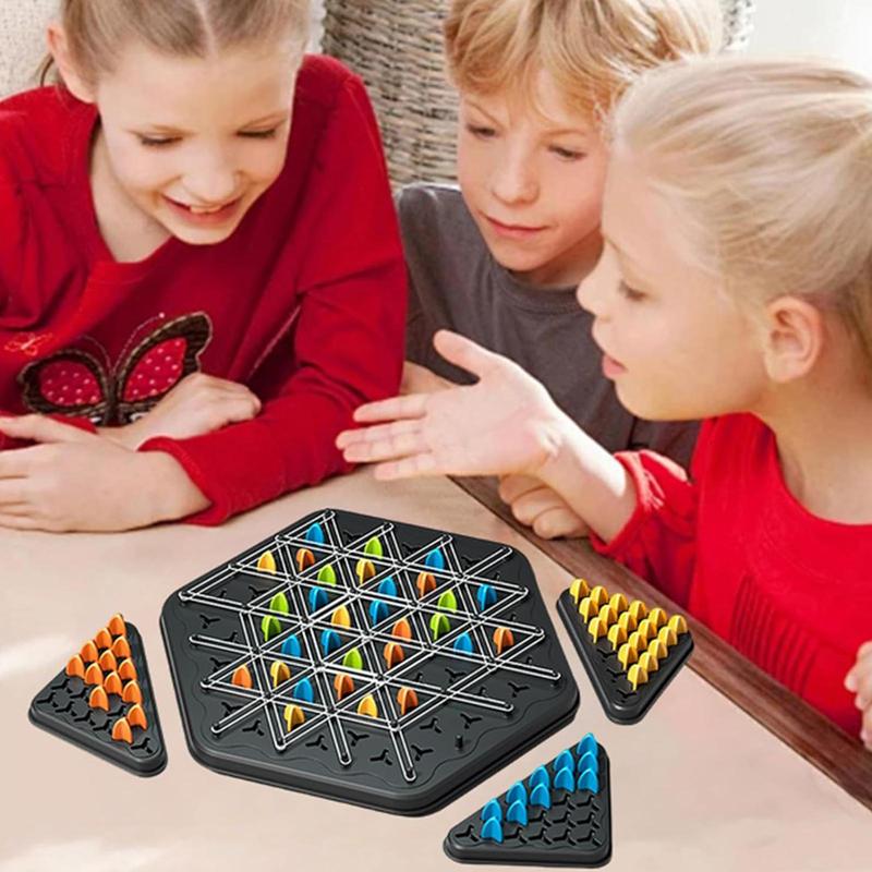 International Chess Game, Colorful Chain Triangle Chess Game, Educational Toy for Kids, Strategy Board Game for Family Game Nights