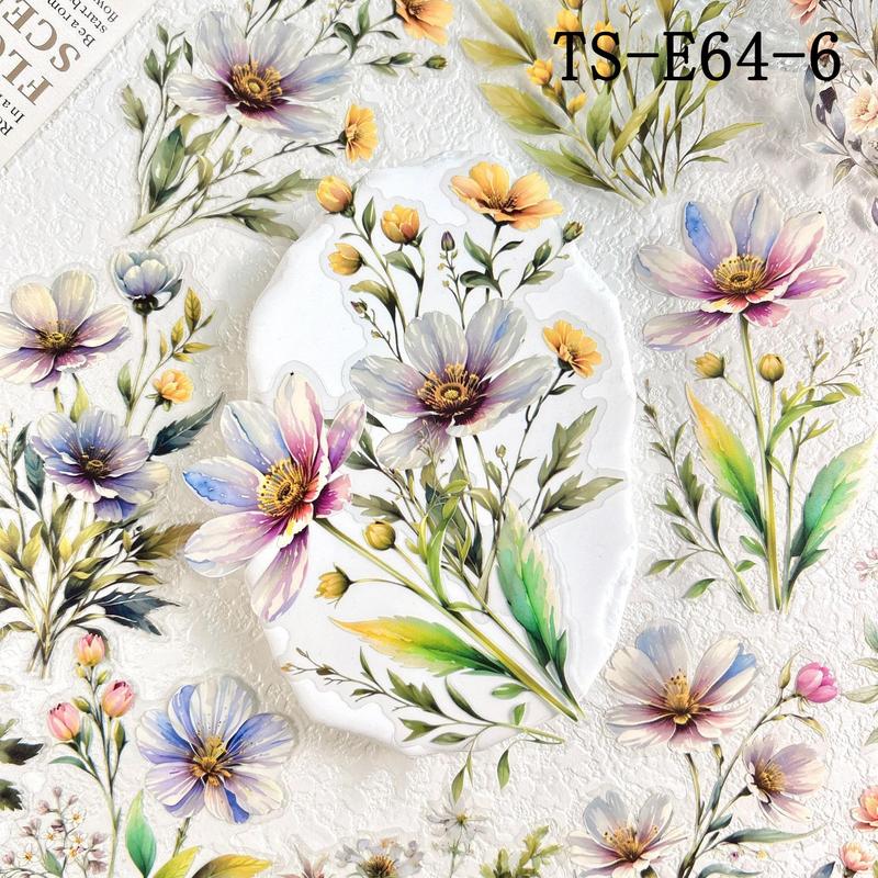 Flower Pattern Decorative Paper, 20pcs pack Scrapbooking & Stamping Paper, DIY Decorative Sticker for Scrapbooking & Journal Making