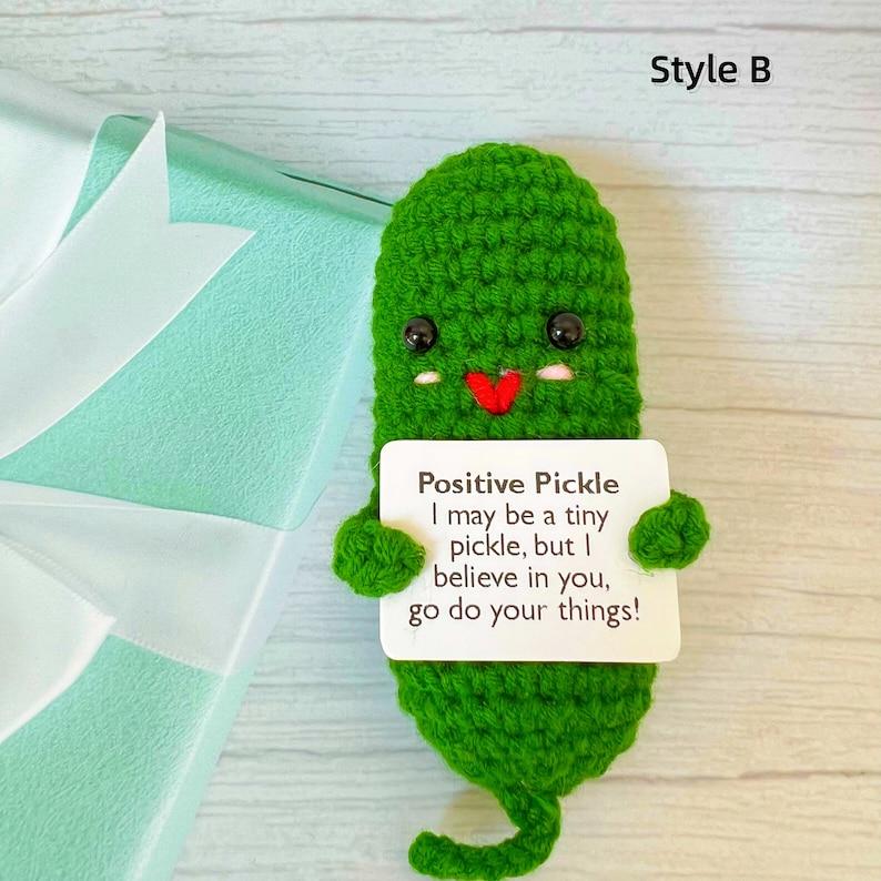 Emotional Support Pickle,Positive Pickle,Big Fan Pickle,Handmade Crochet Pickles,Crochet Pickle,Desk Decor,Christmas Gift