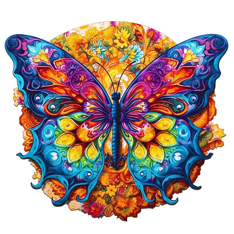 Mandala Butterfly 3 Wooden Jigsaw Puzzle