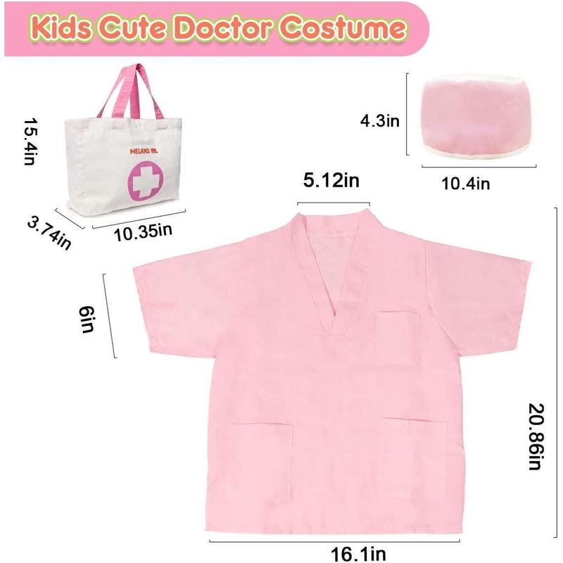 Toy Doctor Kit for Girls - Pretend Play Doctor Set with Dog Toy, Carrying Bag, Stethoscope Toy & Dress Up Costume - Doctor Play Gift for Kids Ages 3 4 5 6 Year Old for Role Play