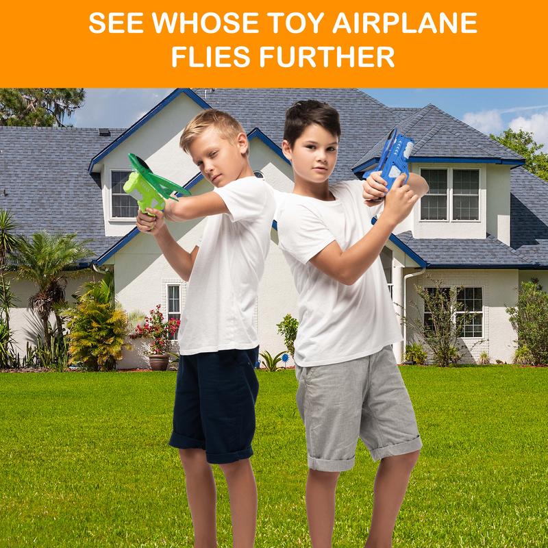 Airplane shooting toys, 1 bubble airplane launcher with 1 airplane, kids outdoor shooting toys, ejection airplane gun mode, suitable for boys and girls, three colors optional