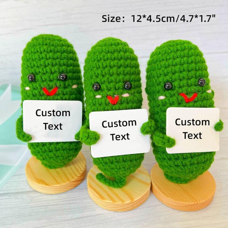 Emotional Support Pickle,Positive Pickle,Big Fan Pickle,Handmade Crochet Pickles,Crochet Pickle,Desk Decor,Christmas Gift