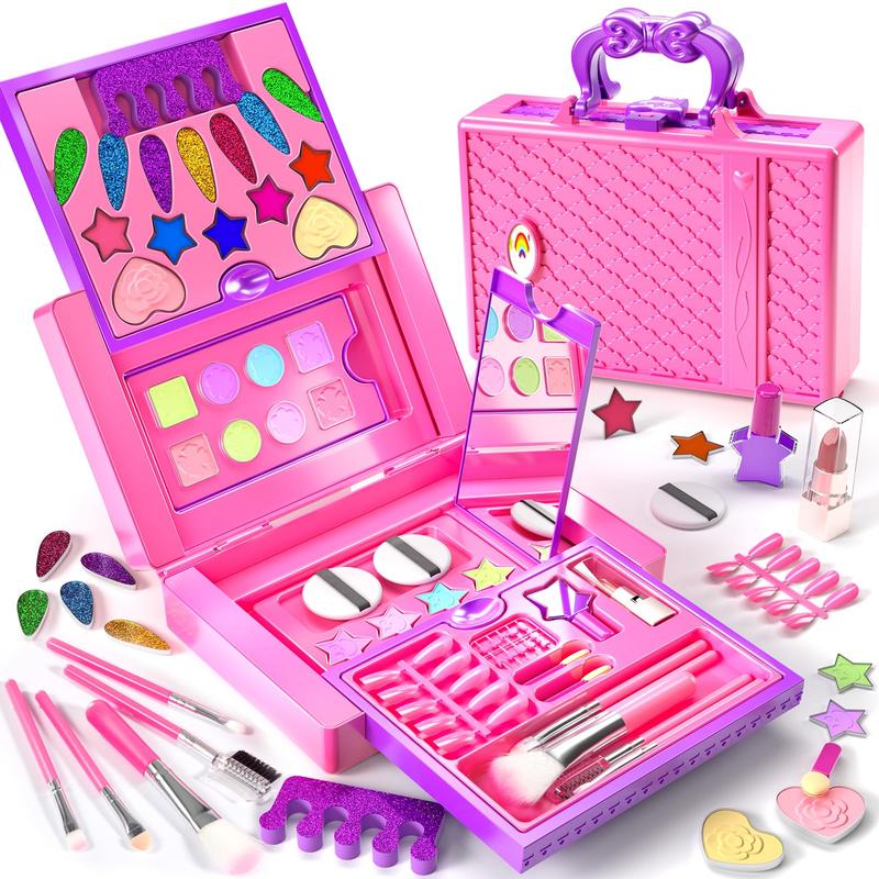 Makeup Kit - 52 PCs pretend makeup, toys washable make up, non toxic cosmetic for little, princess birthday gift