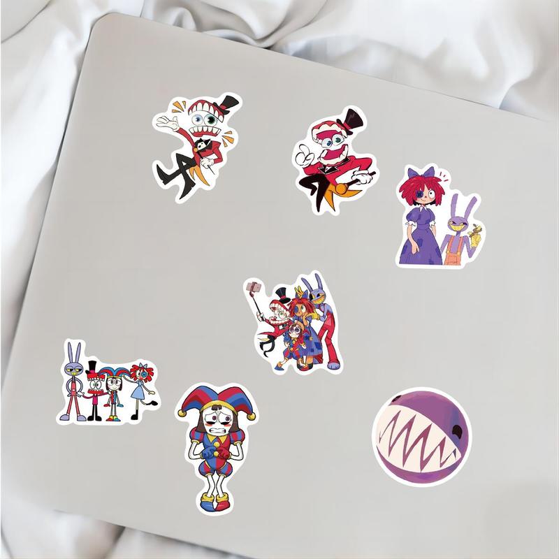 Cartoon Circus Series Sticker, 50pcs set Cute Cartoon Decals, DIY Decorative Sticker for Laptop Phone Computer Guitar Bag Water Cup Scrapbook