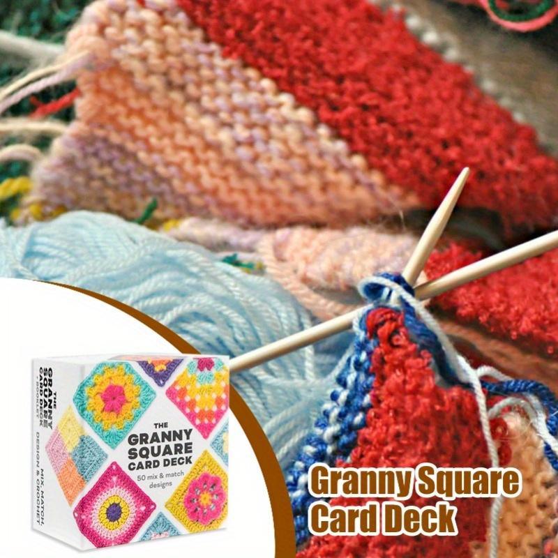 The Granny Square Card Deck, 1 Set 50 Mix & Match Designs Crochet Granny Squares Book for Christmas Gift, Crochet Kit for Beginners, DIY Crochet Kit