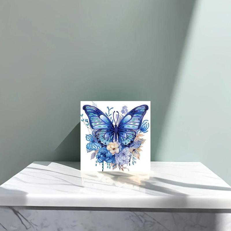 Butterfly & Flower Pattern DIY Diamond Arts Colorful Painting Without Frame, DIY 5D Diamond Arts Colorful Painting Kit, Wall Art Decor